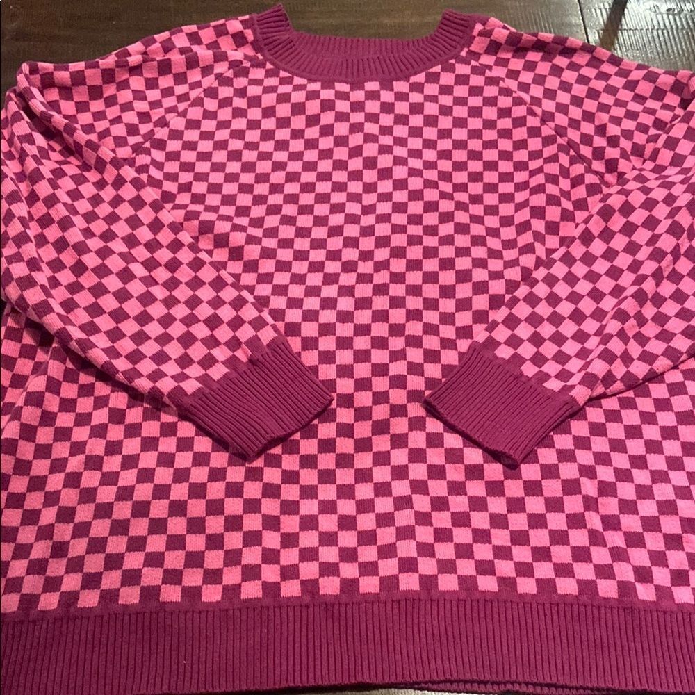 Future Collective Gabriella Karefa-Johnson Checkered Pink Sweater XXL